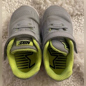 Toddler Baby Nike Sneakers - Velcro, Gray, Neon Green